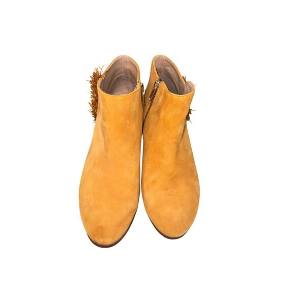 Anthropologie Fringed Booties Suede Ankle Boots Tassel Western Coastal Cowgirl 8 - Picture 4 of 12